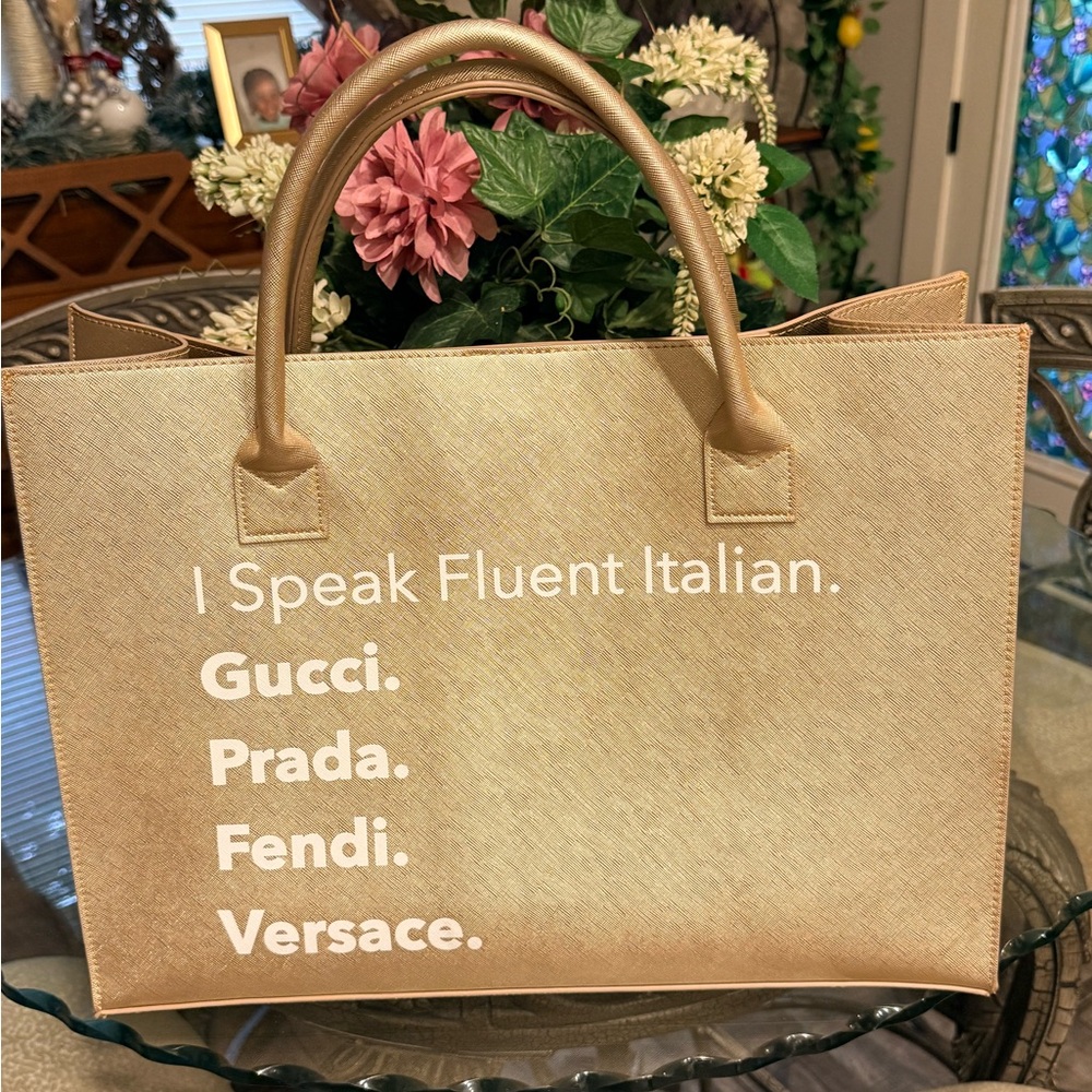 Fluent Italian Tote Bag (Champagne Gold)